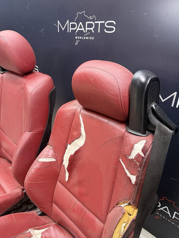 01-06 BMW E46 M3 Convertible Interior Front Heated Seats Imola Red