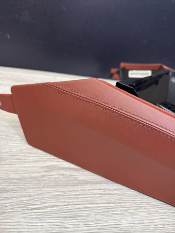 08-13 BMW E90 E92 E93 M3 OEM Front Center Console - Extended Leather Fox Red