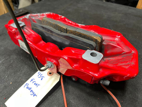 FERRARI 458 ITALIA SPIDER FRONT RIGHT BRAKE CALIPER WITH PADS RED OEM 261771