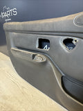 96-02 BMW Z3M Front Left Driver Door Card Panel Cover Trim Leather Black *Crack*