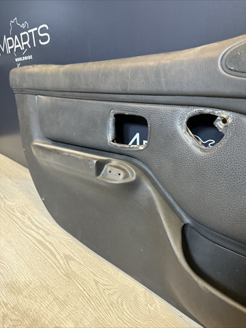 96-02 BMW Z3M Front Left Driver Door Card Panel Cover Trim Leather Black *Crack*