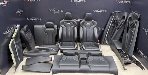 BMW 15-20 F82 M4 Coupe Merino Black Leather Seats & Panels Set