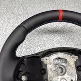 BMW 08-13 E92 M3 Manual Custom Leather Sides Flat Bottom Top Steering Wheel Red