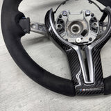 BMW OEM F80 M3 F82 F83 M4 M Performance Alcantara Steering Wheel Blue Stripe