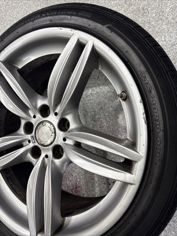 OEM BMW F10 F13 Front Wheel Rim 19x8.5 ET33 Double Spoke Style 351 Silver *Crack