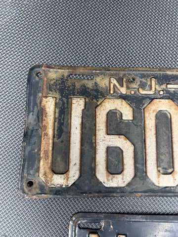 Vintage Set: Pair of 1957-59 New Jersey Bergen County License Plates