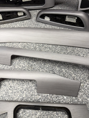 01-06 BMW E46 M3 Convertible Interior Armrests Trim Set Brushed Aluminum *Notes*