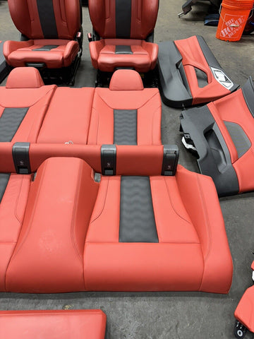 BMW 21-23 G82 M4 Coupe OEM Complete Front Rear Seats Fiona Red Leather Panels