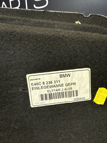 00-06 BMW E46 3 Series Rear Trunk Luggage Compartment Floor Pan Carpet Bin OEM