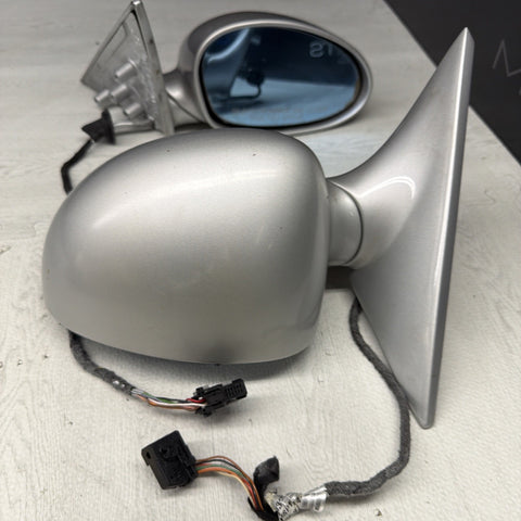 01-06 BMW E46 M3 Side View Door Mirrors Pair Titan Silver *Notes*