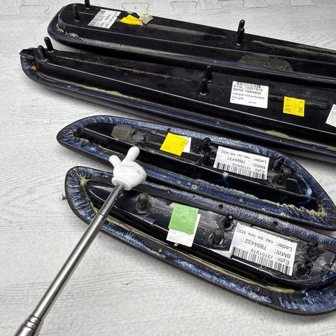 01-06 BMW E46 M3 Convertible Door Upper Arm Rest Armrest Pads Black *Notes*