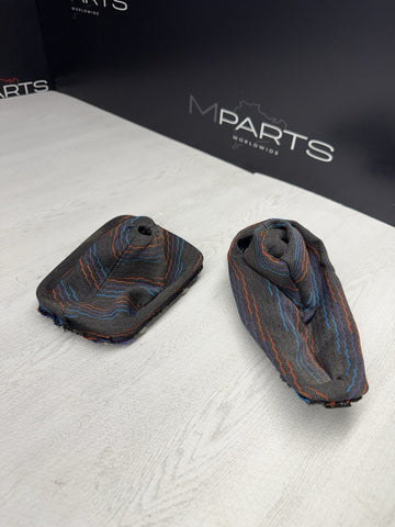 01-06 BMW E46 M3 Shift Knob Shifter & Parking Boots M Rain Hurricane