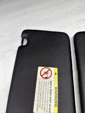 1999-2003 BMW M5 E39 Sun Visor Black Nappa Leather Stitched Left & Right SET