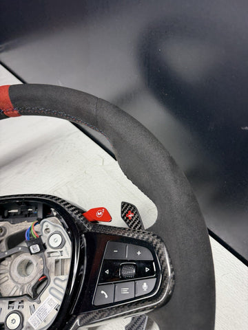 BMW M3 G80 G81 M4 G82 G83 LCI STEERING WHEEL M-POWER ALCANTARA CARBON OEM