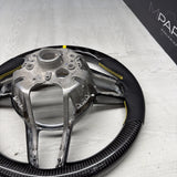 Porsche 911.1 GT3 2015 Steering Wheel Carbon Fiber PDK Carbon Trim Yellow