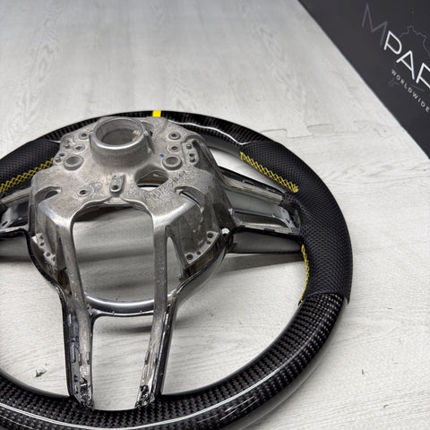 Porsche 911.1 GT3 2015 Steering Wheel Carbon Fiber PDK Carbon Trim Yellow