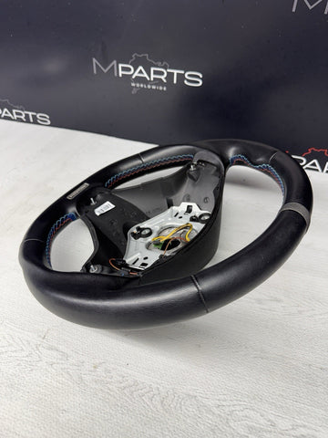 BMW 08-13 E90 E92 E93 M3 Manual Flatbottom Steering Wheel Leather Rewrapped
