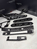 01-06 BMW E46 M3 Coupe Interior Armrests Trim Set Brushed Aluminum *Tab