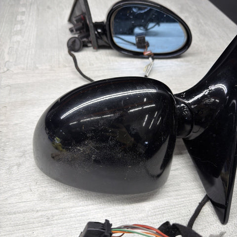 01-06 BMW E46 M3 Side View Door Mirrors Pair Painted Black *Notes*