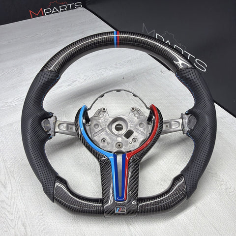 NEW 15-20 BMW F80 F82 F83 M3 M4 Carbon Fiber Steering Wheel Tri Color NO TRIM