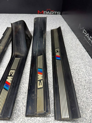 92-98 BMW E36 M3 S52 Sedan Four Door Sills Plates Cover Plastic BLACK OEM *NOTE*