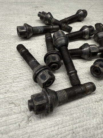 BMW E30 E36 E46 E39 E60 E63 E64 E90 E92 E93 Rim Lug Studs Black Stock Set of 20
