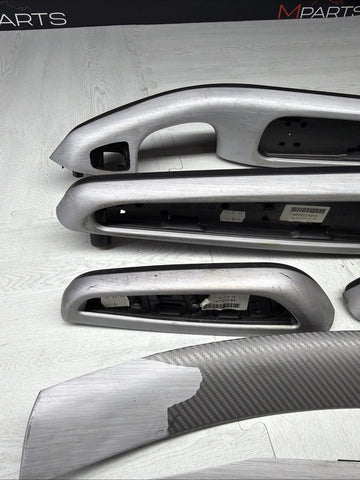 01-06 BMW E46 M3 Convertible Interior Armrests Trim Set Brushed Aluminum *Notes*