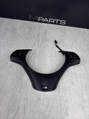08-13 BMW E90 E92 E93 M3 Lower Steering Wheel Trim Cover Plate Black + Buttons