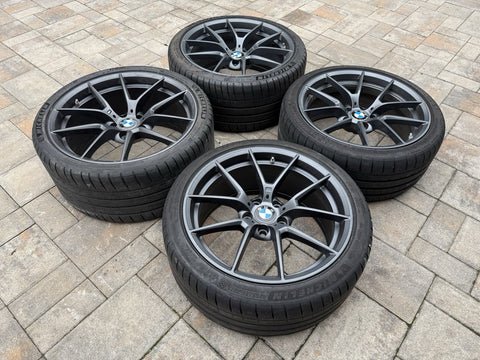 OEM 15-20 BMW F80 F82 F83 F87 M2 M3 M4 CS Wheels Rims Genuine 763M Orbit Grey