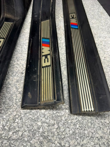 92-98 BMW E36 M3 S52 Sedan Four Door Sills Plates Cover Plastic BLACK OEM *NOTE*
