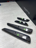 01-06 BMW E46 M3 Convertible Door Upper Arm Rest Armrest Pads Black Set