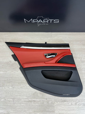 11-16 BMW F10 M5 SEDAN REAR LEFT DRIVER SAKHIR ORANGE DOOR CARD PANEL