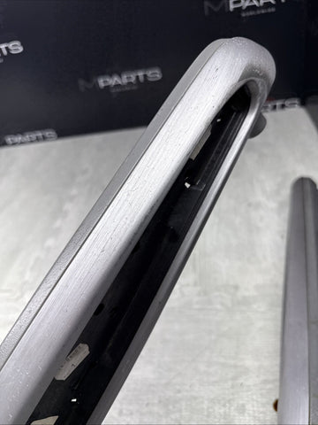 01-06 BMW E46 M3 Brushed Aluminum/Grey Door Trim Armrests Front