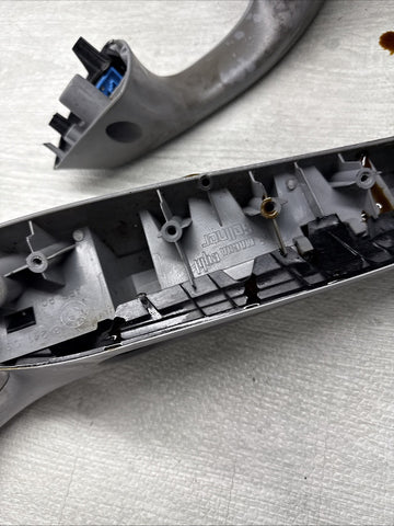 01-06 BMW E46 M3 Brushed Aluminum/Grey Door Trim Armrests Front