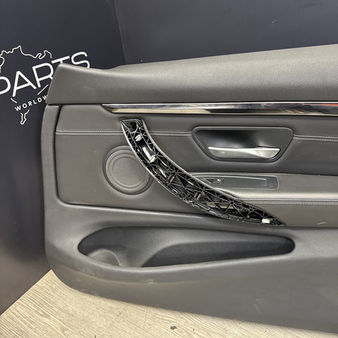 15-20 BMW F82 F83 M4 S55 Front Right Passenger Black Leather Door Card Panel