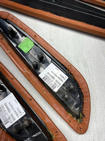 01-06 BMW E46 M3 Convertible Door Upper Arm Rest Armrest Pads Cinnamon