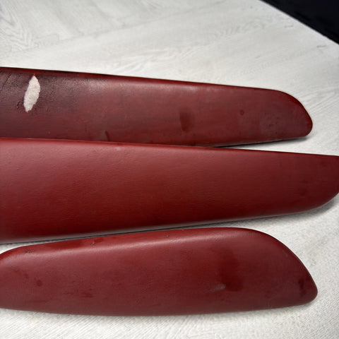01-06 BMW E46 M3 Convertible Door Upper Arm Rest Armrest Pads Imola Red *Notes*