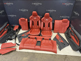 OEM BMW 15-20 F82 M4 Competition Seats & Panels Leather Red / Sakhir Orange