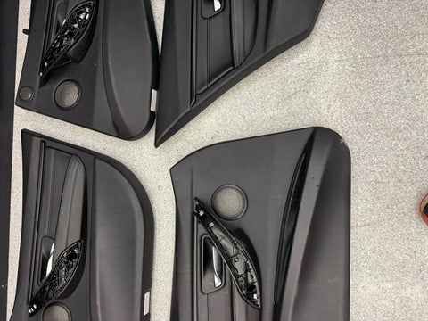 15-18 BMW F80 M3 Sedan Front Rear Door Card Panels Leather Black Set OEM *notes*
