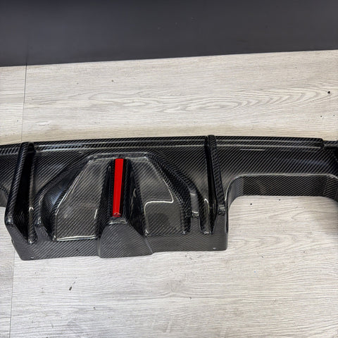 BMW G80 M3 G82 G83 M4 21-26 J Style Carbon Fiber Rear Diffuser W/ LED Light
