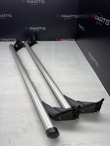 04-10 BMW X3 Roof Rack Cross Bars Silver Set OEM 157968-10