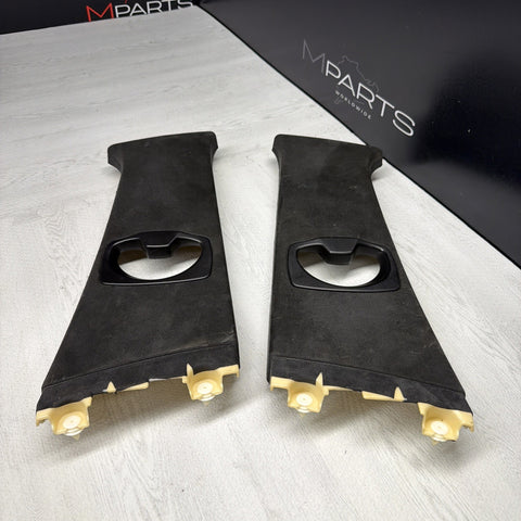 06-10 BMW E60 M5 Left Right Set B-Pillar Trim Panel Cover Alcantara OEM Used