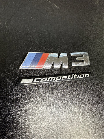 21-26 BMW G80 M3 Competition Front Grille Emblem Logo Badge Chrome Genuine OEM