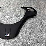 08-13 BMW E90 E92 E93 M3 Steering Wheel Trim Cover Black Leather Wrapped