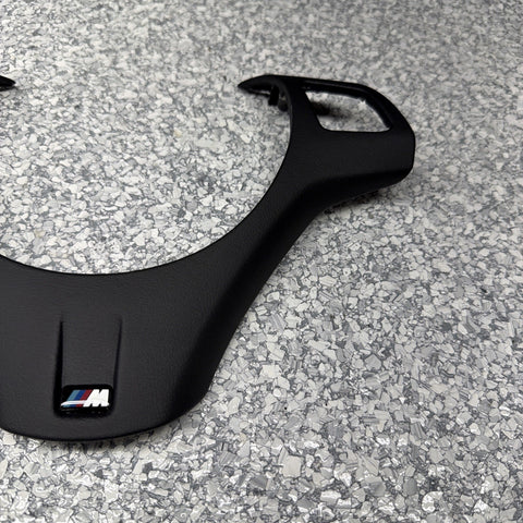 08-13 BMW E90 E92 E93 M3 Steering Wheel Trim Cover Black Leather Wrapped
