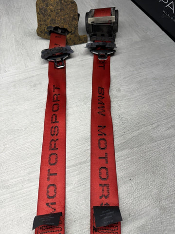 BMW E46 M3 COUPE OEM LTW RED MOTORSPORT FRONT SEAT BELTS SEATBELTS *Notes*