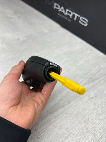 07-13 BMW E92 E93 328 335 Automatic Gear Shift Knob Lever Leather Chrome OEM