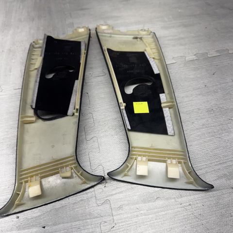 00-03 BMW E39 M5 B-Pillar Column Interior Upper Cover Pair  Black OEM