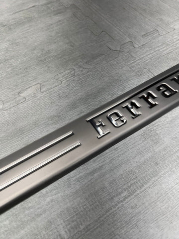 15-19 FERRARI 488 GTB GENUINE DOOR SILL SCUFF PLATE LOGO EMBLEM BADGE