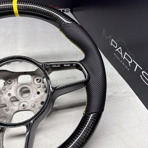 Porsche 911.1 GT3 2015 Steering Wheel Carbon Fiber PDK Carbon Trim Yellow